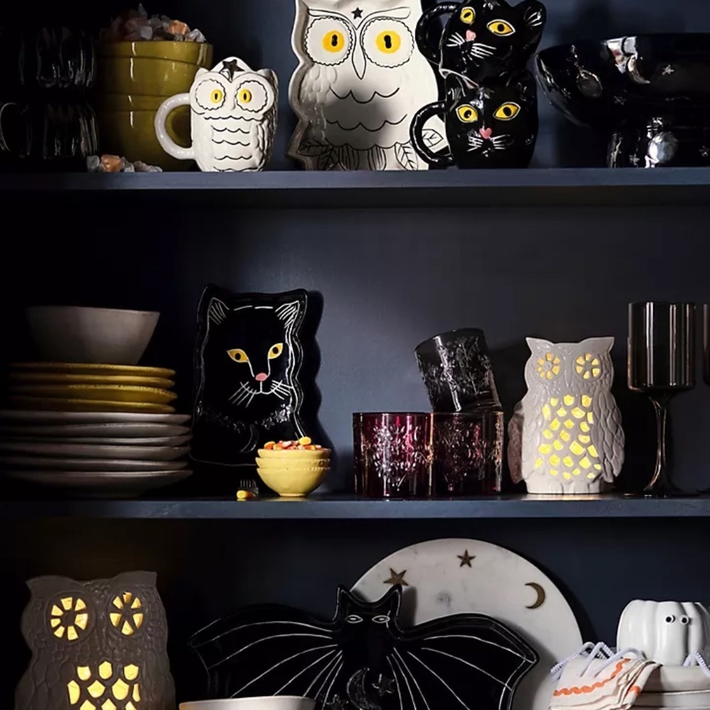 NWT Anthropologie Francesca Kaye Black Magic  Cat Dessert Plate - Picture 3 of 3